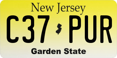 NJ license plate C37PUR