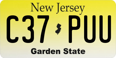 NJ license plate C37PUU