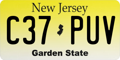 NJ license plate C37PUV