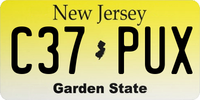 NJ license plate C37PUX
