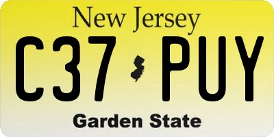 NJ license plate C37PUY