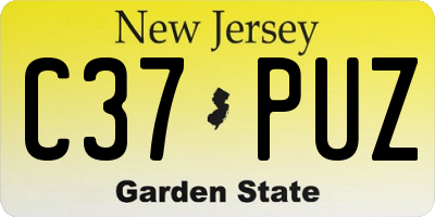NJ license plate C37PUZ