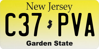 NJ license plate C37PVA