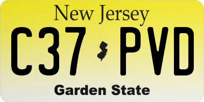 NJ license plate C37PVD