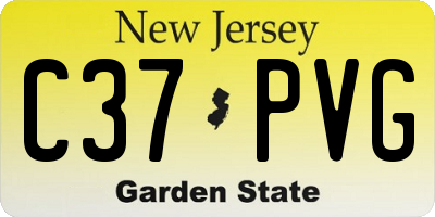 NJ license plate C37PVG