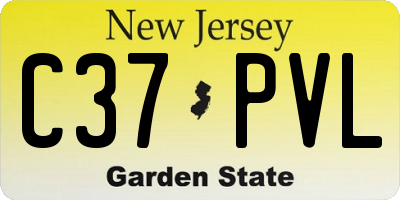 NJ license plate C37PVL