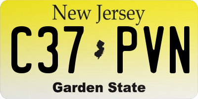 NJ license plate C37PVN