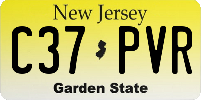 NJ license plate C37PVR