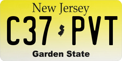 NJ license plate C37PVT