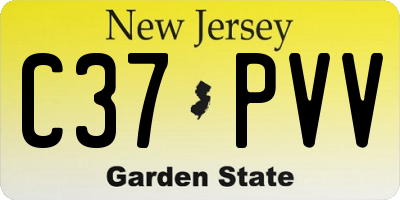NJ license plate C37PVV