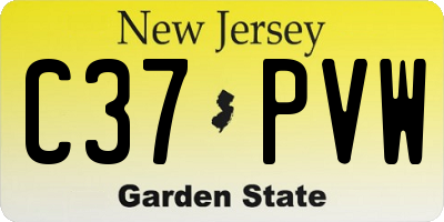 NJ license plate C37PVW