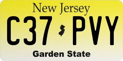 NJ license plate C37PVY
