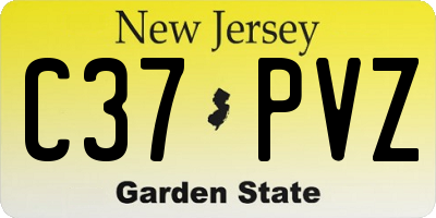 NJ license plate C37PVZ