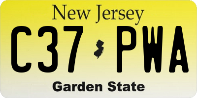 NJ license plate C37PWA