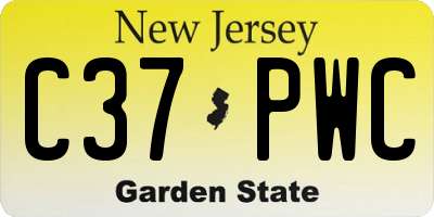 NJ license plate C37PWC