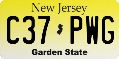NJ license plate C37PWG