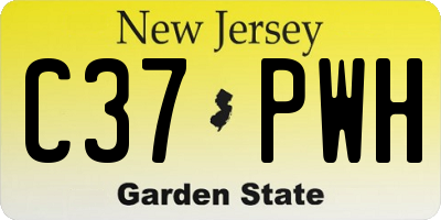 NJ license plate C37PWH
