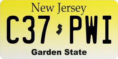 NJ license plate C37PWI