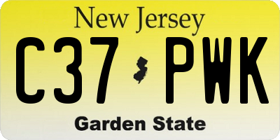 NJ license plate C37PWK