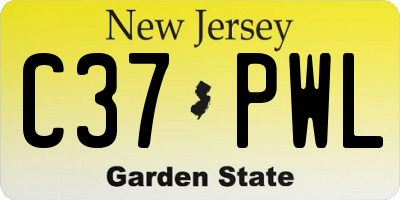 NJ license plate C37PWL