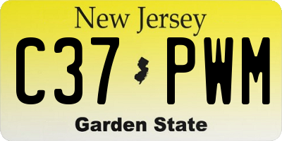 NJ license plate C37PWM