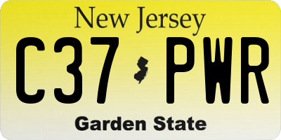 NJ license plate C37PWR