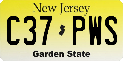 NJ license plate C37PWS