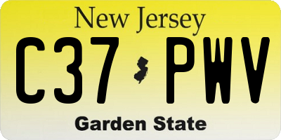 NJ license plate C37PWV