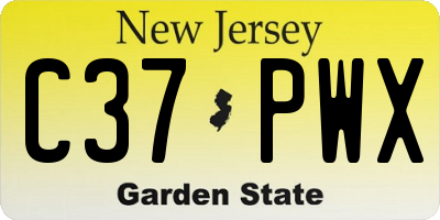 NJ license plate C37PWX