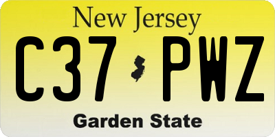 NJ license plate C37PWZ