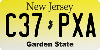 NJ license plate C37PXA