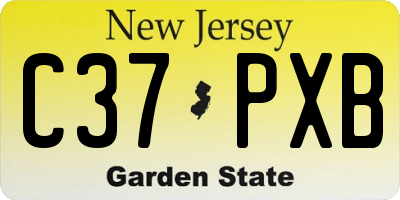 NJ license plate C37PXB
