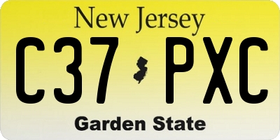 NJ license plate C37PXC