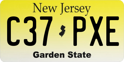 NJ license plate C37PXE