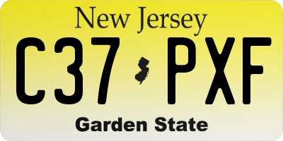 NJ license plate C37PXF