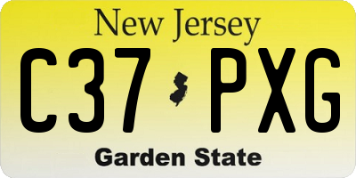 NJ license plate C37PXG