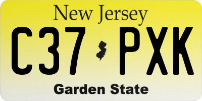 NJ license plate C37PXK