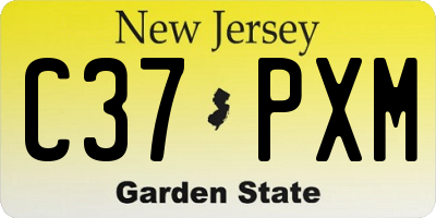 NJ license plate C37PXM