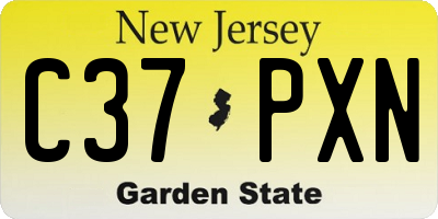 NJ license plate C37PXN