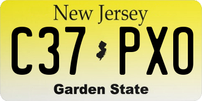 NJ license plate C37PXO