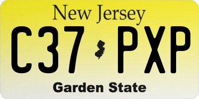 NJ license plate C37PXP