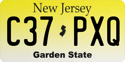 NJ license plate C37PXQ