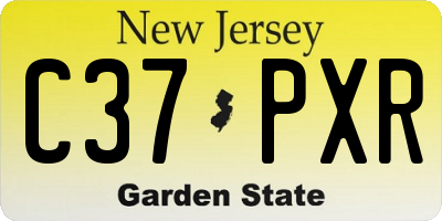 NJ license plate C37PXR
