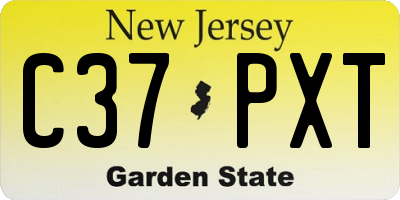 NJ license plate C37PXT