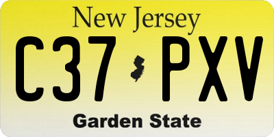 NJ license plate C37PXV