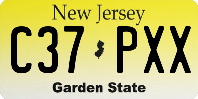 NJ license plate C37PXX