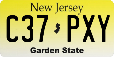 NJ license plate C37PXY