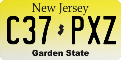 NJ license plate C37PXZ