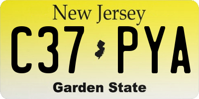 NJ license plate C37PYA