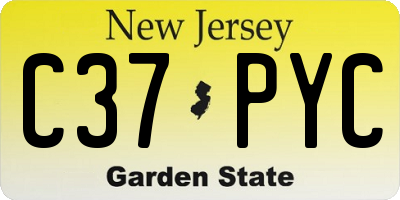 NJ license plate C37PYC